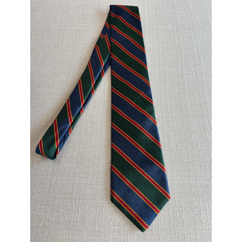 Vintage Liberty of London 100% Silk Striped Tie Red/Blue/Green